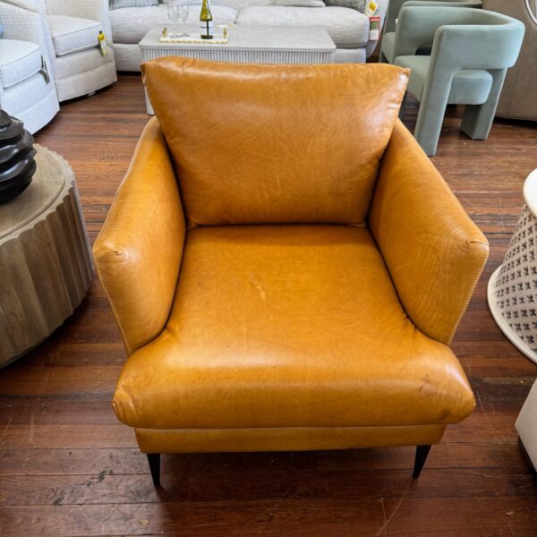 Mid-Century Modern Italian Leather Accent Chairs (SOFT 7494) Dallas Brittany - Image 2