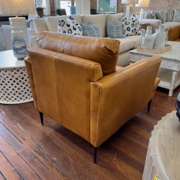 Mid-Century Modern Italian Leather Accent Chairs (SOFT 7494) Dallas Brittany - Image 4
