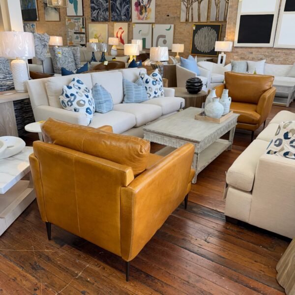 Mid-Century Modern Italian Leather Accent Chairs (SOFT 7494) Dallas Brittany - Image 3
