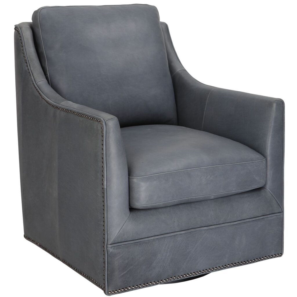 Drift Swivel Chair – Blue Leather